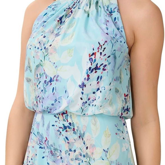 Adrianna Papell Floral Mock Neck
Midi Dress, Light Blue Multi, Size: 2 - Picture 8 of 15